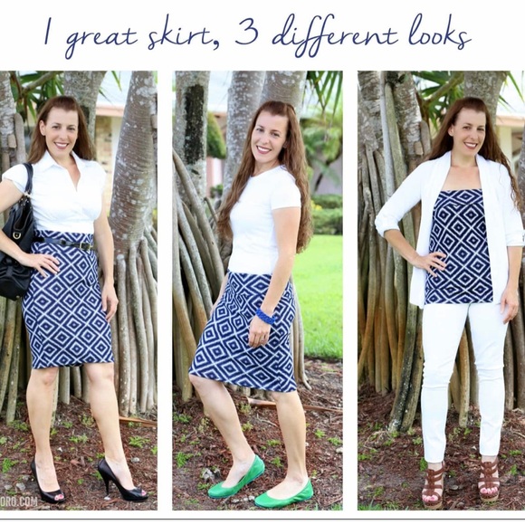 💕NWT Lularoe Cassie Floral & Geometric shapes Pencil Skirt💕 - Picture 7 of 7